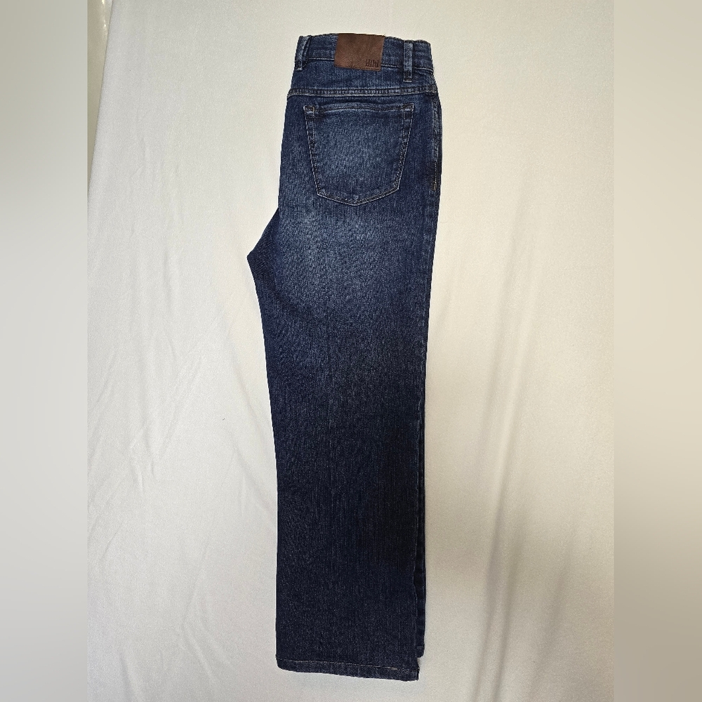 Hiltl Vintage Wash Straight Leg Jeans Mens 38x27.5 Hemmed Blue Denim - Picture 2 of 8